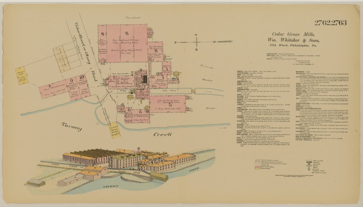 Tabor St.和Olney Road，Hexamer General Surveys，1894 作者 欧内斯特（Ernest Hexamer）