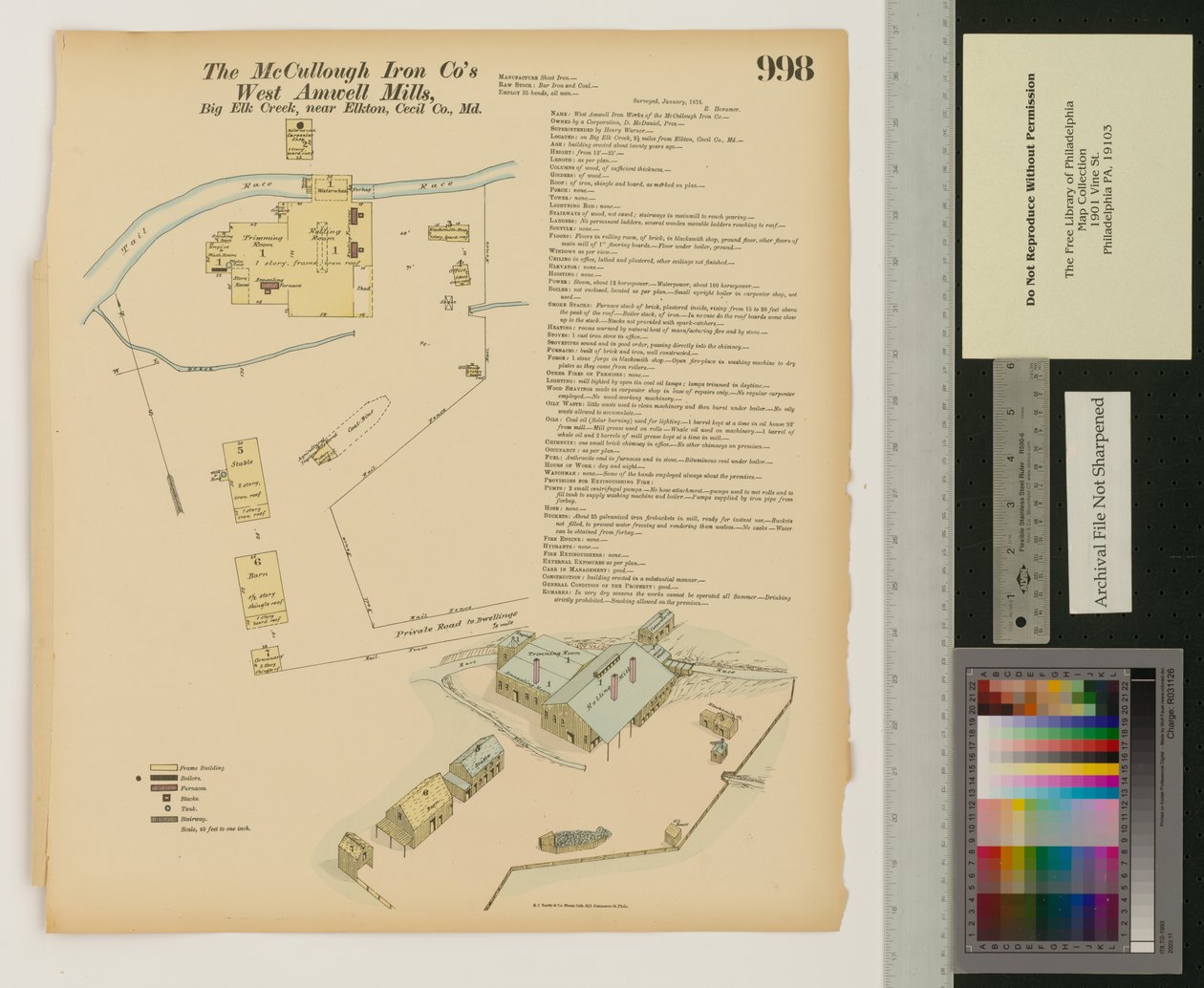 West Amwell Mill，马里兰州大麋鹿溪，Hexamer General Surveys，1876 作者 欧内斯特（Ernest Hexamer）