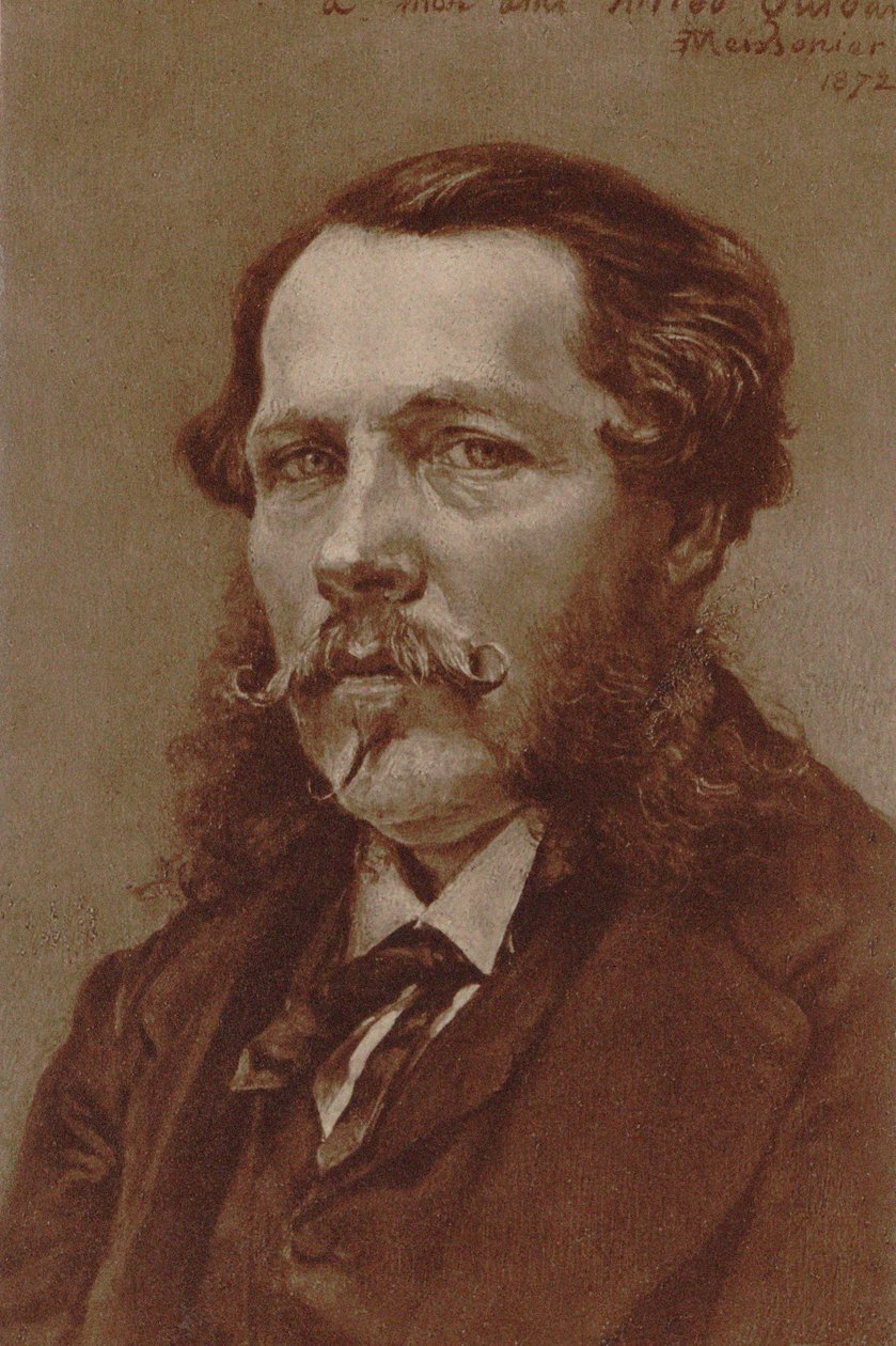 钢琴家和作曲家Alfred Quidant的肖像，1815-1893年，1872年。 作者 让·路易斯·欧内斯特·迈森尼尔