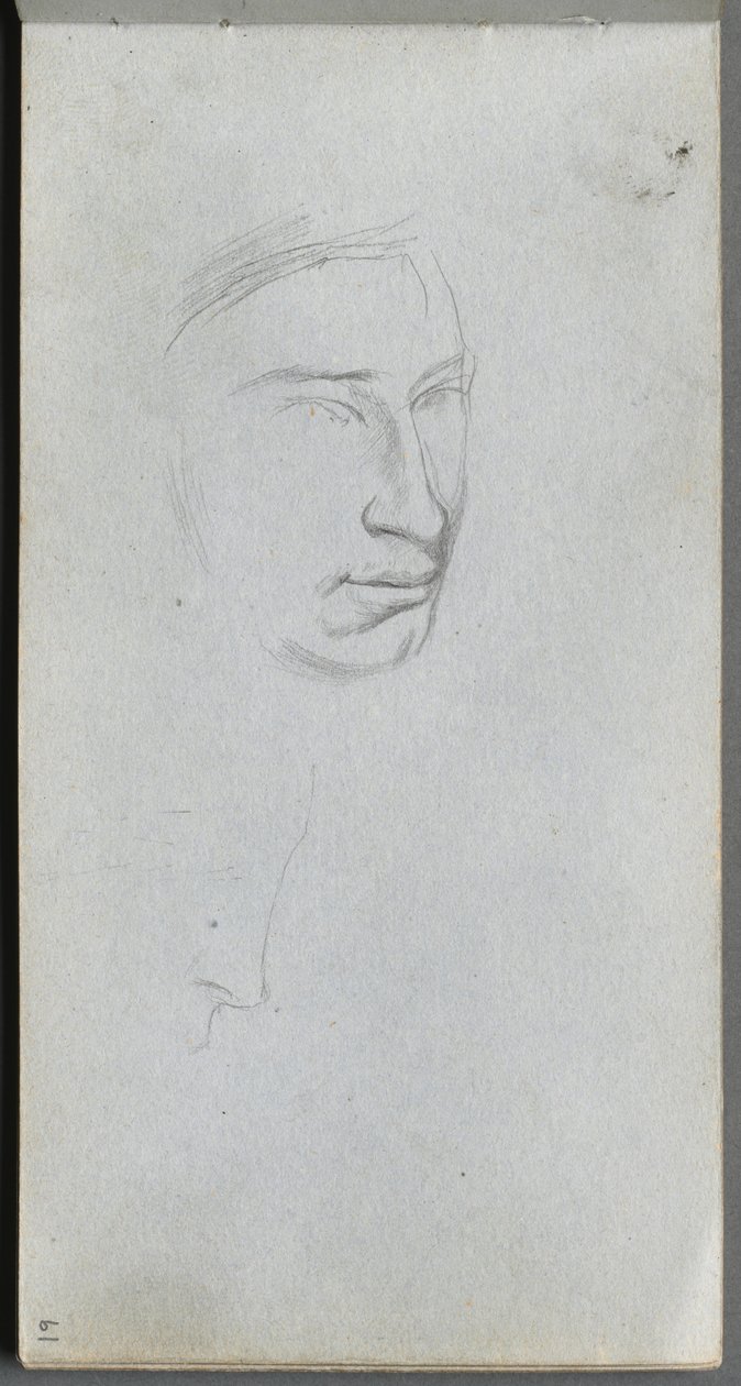 Sketchbook，第61页：Face，34视图轮廓。 作者 让·路易斯·欧内斯特·迈森尼尔