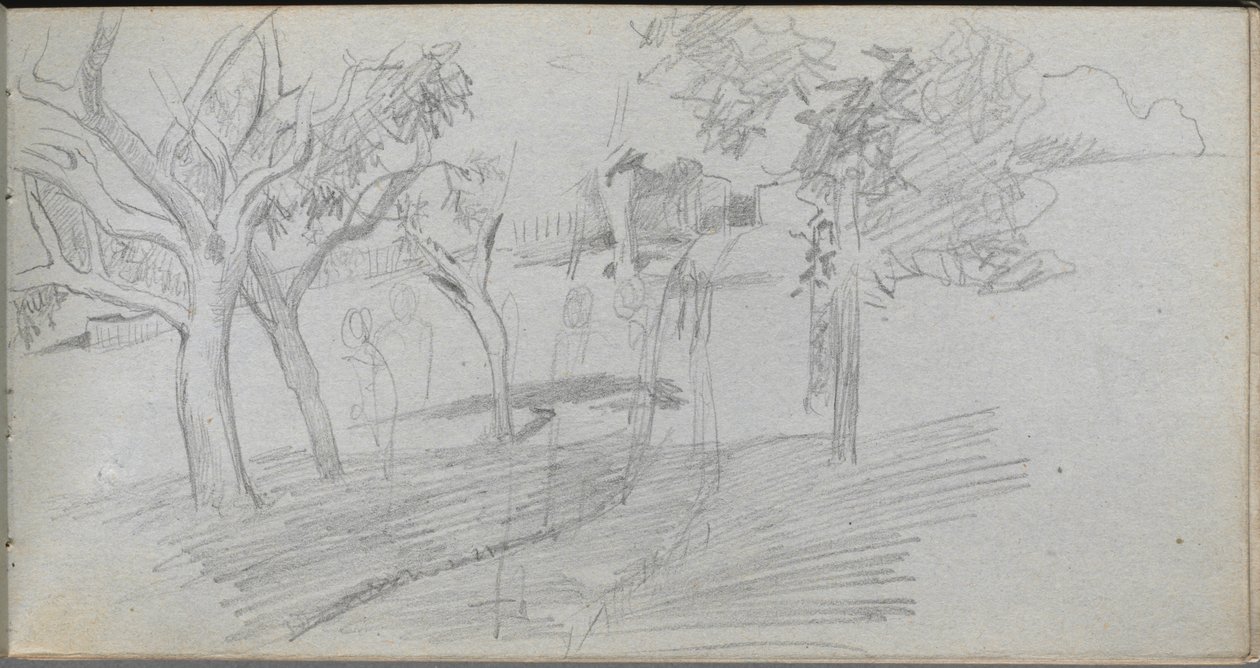素描本》，第 74 页：景观研究 作者 欧内斯特·迈森尼尔