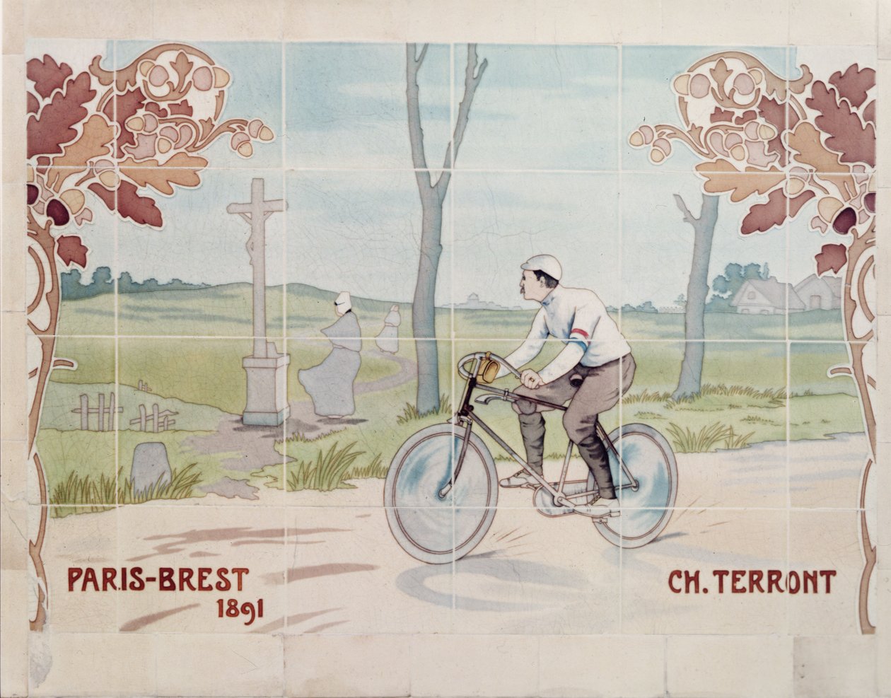 1891 年，查尔斯-特龙（Charles Terront）参加了巴黎和布雷斯特之间的首次自行车长距离比赛 作者 欧内斯特·蒙托