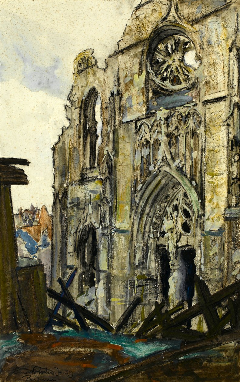 Peronne，3.1.1919（纸上的蜡笔和水粉） 作者 欧内斯特宝洁