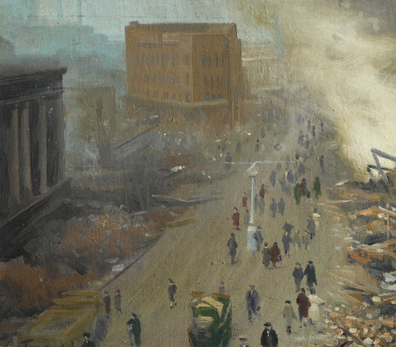 欧洲新秩序，轰炸考文垂1940年11月，1940年 作者 欧内斯特·汤森（Ernest Townsend）