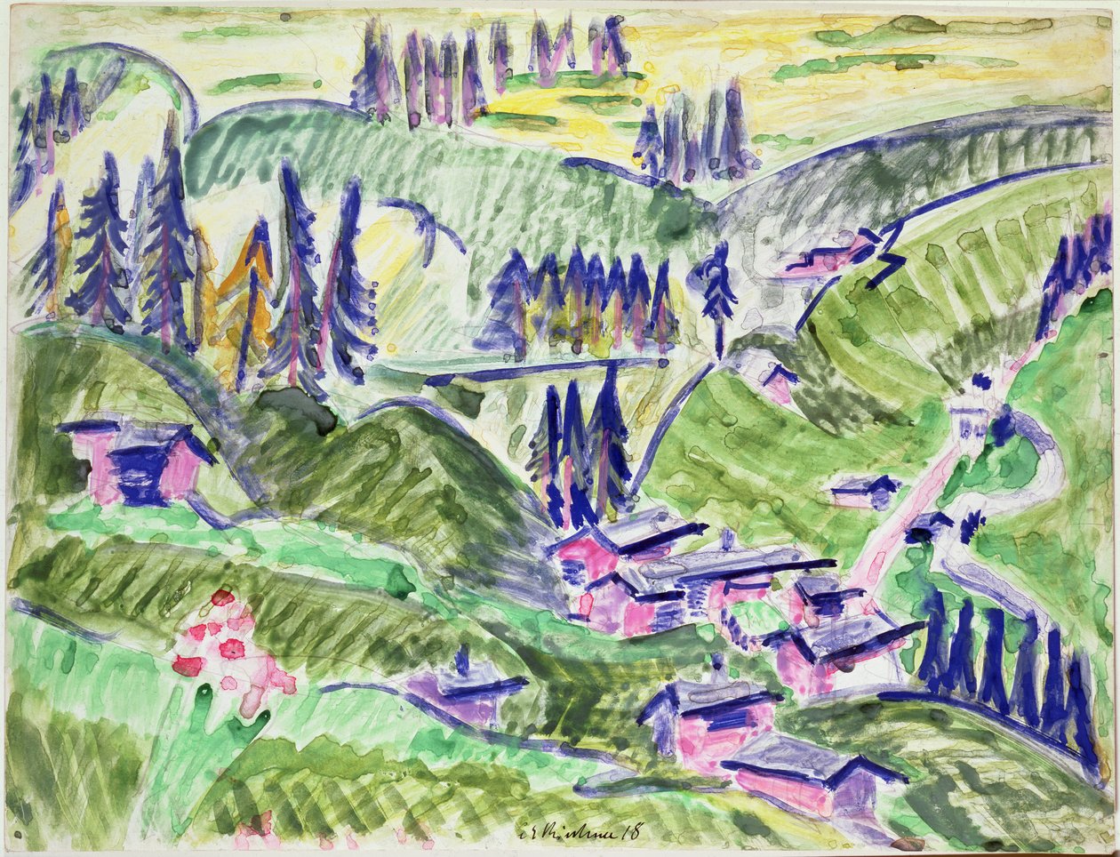 景观，1918年 作者 恩斯特·路德维希·基希纳