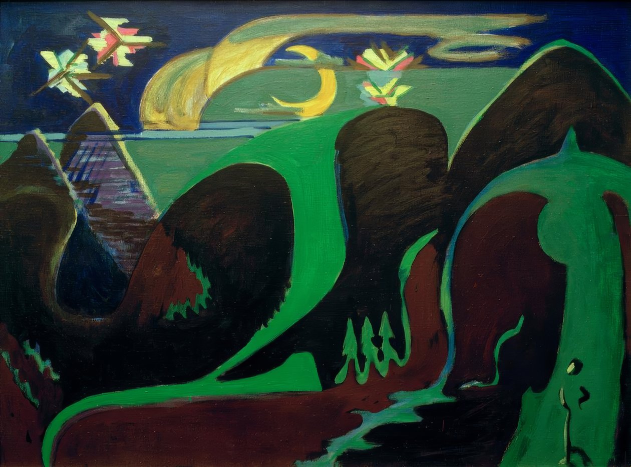 夜间幻想风景 作者 恩斯特·路德维希·基希纳