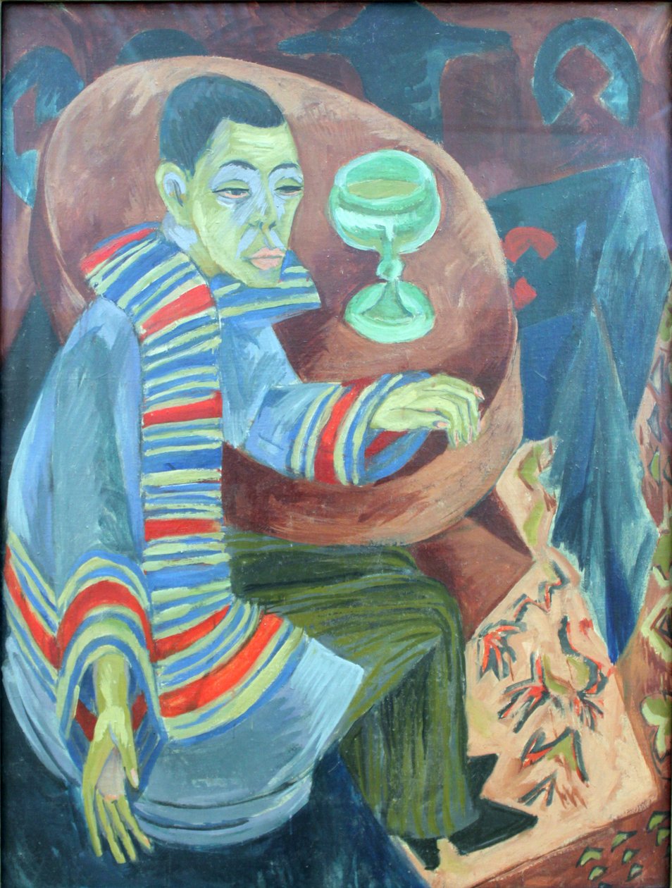 作为饮酒者的自画像 作者 恩斯特·路德维希·基希纳