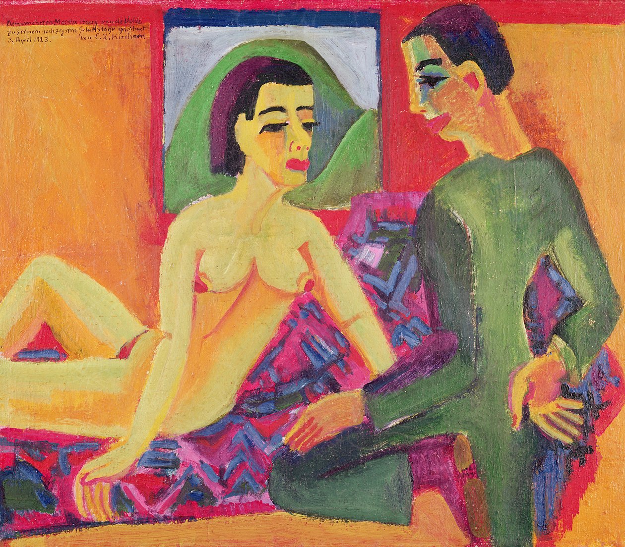 这对情侣，1923年 作者 恩斯特·路德维希·基希纳