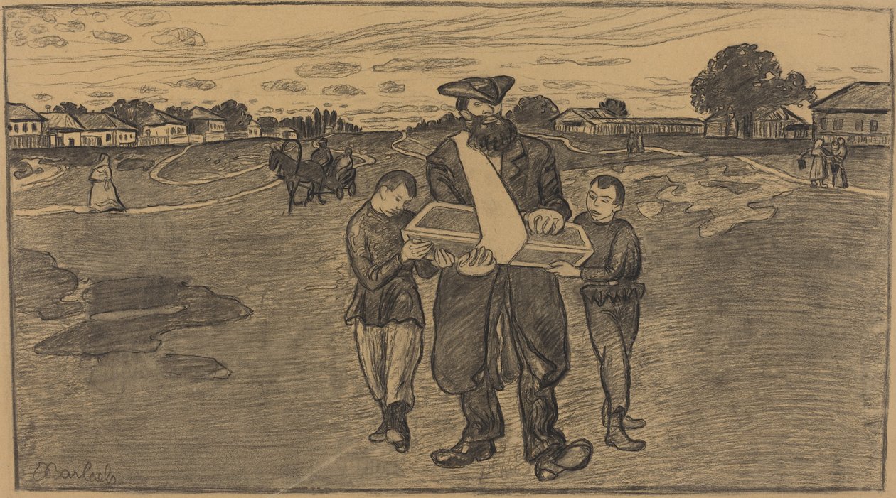 俄罗斯的儿童葬礼 作者 恩斯特·巴拉赫（Ernst Barlach）