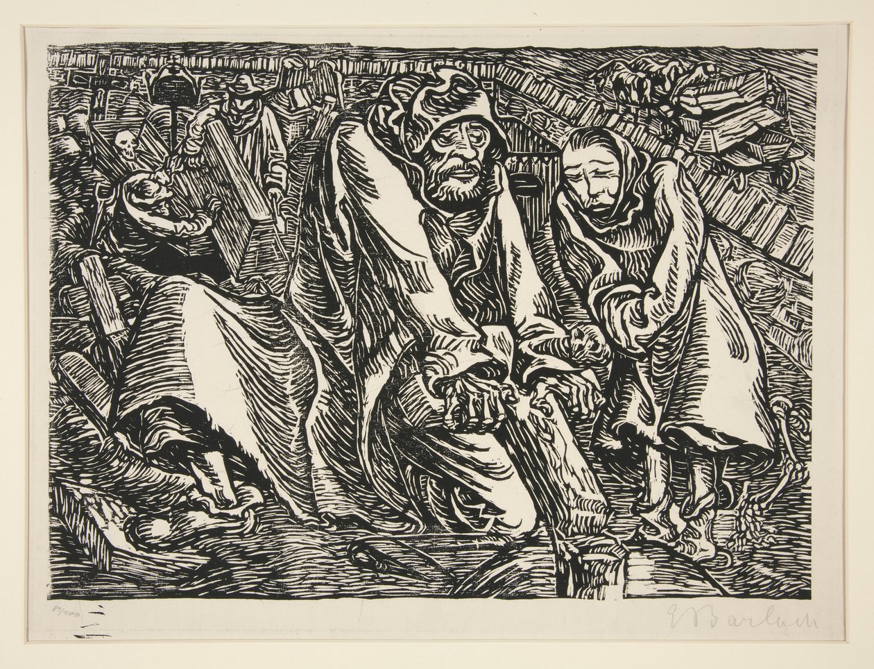 十字架和盗墓者（Kreuz- und Sargräber） 作者 恩斯特·巴拉赫（Ernst Barlach）
