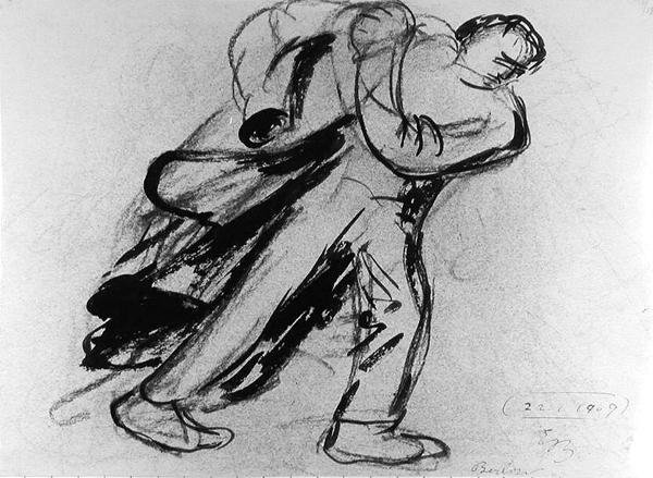 男子穿上外套 作者 恩斯特·巴拉赫（Ernst Barlach）