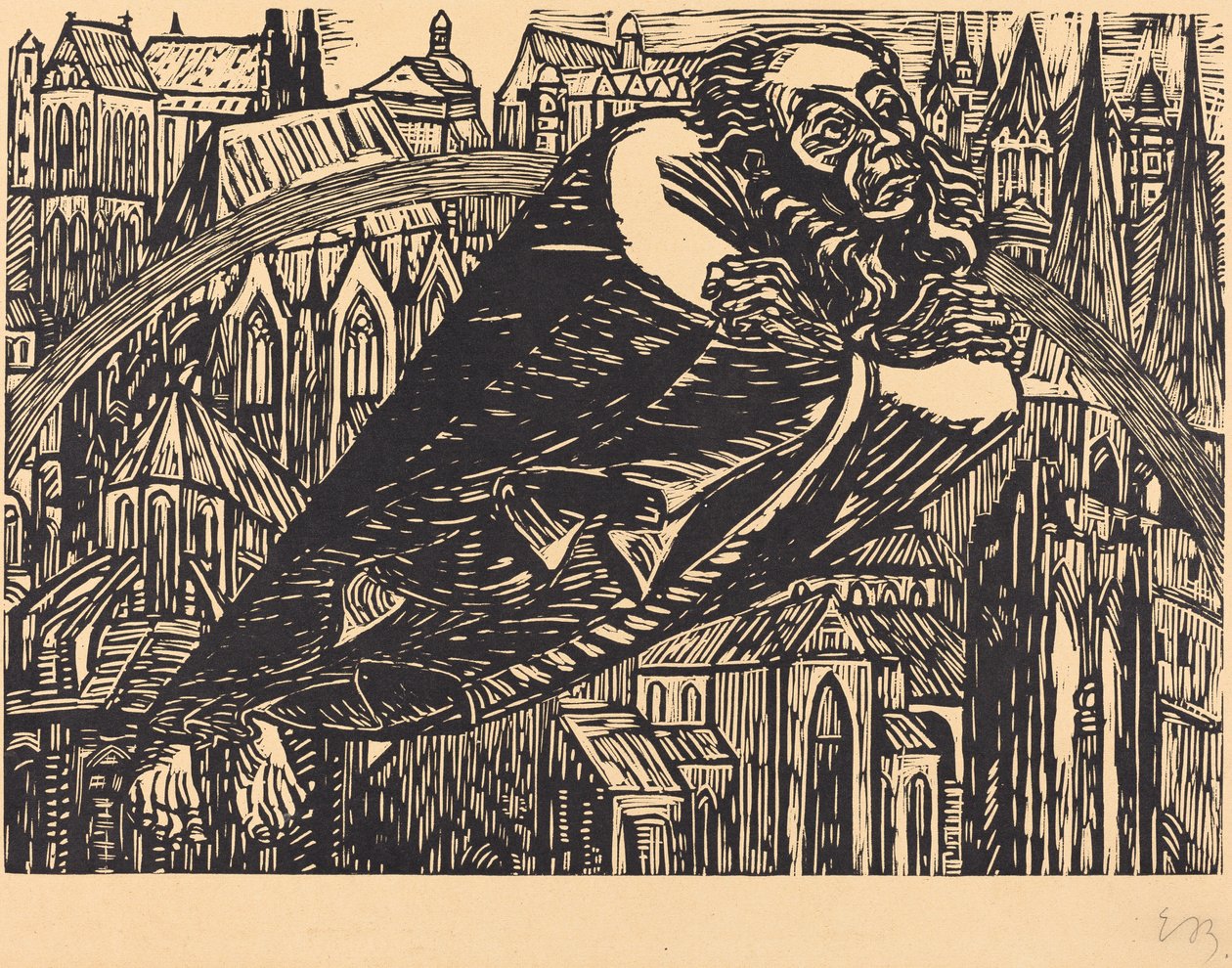 大教堂》，1920年。 作者 恩斯特·巴拉赫（Ernst Barlach）