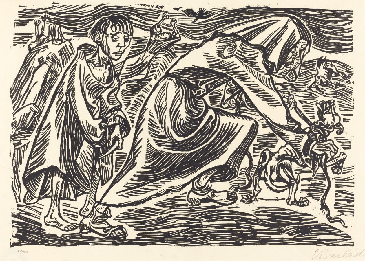 捕狗人》，1919年。 作者 恩斯特·巴拉赫（Ernst Barlach）