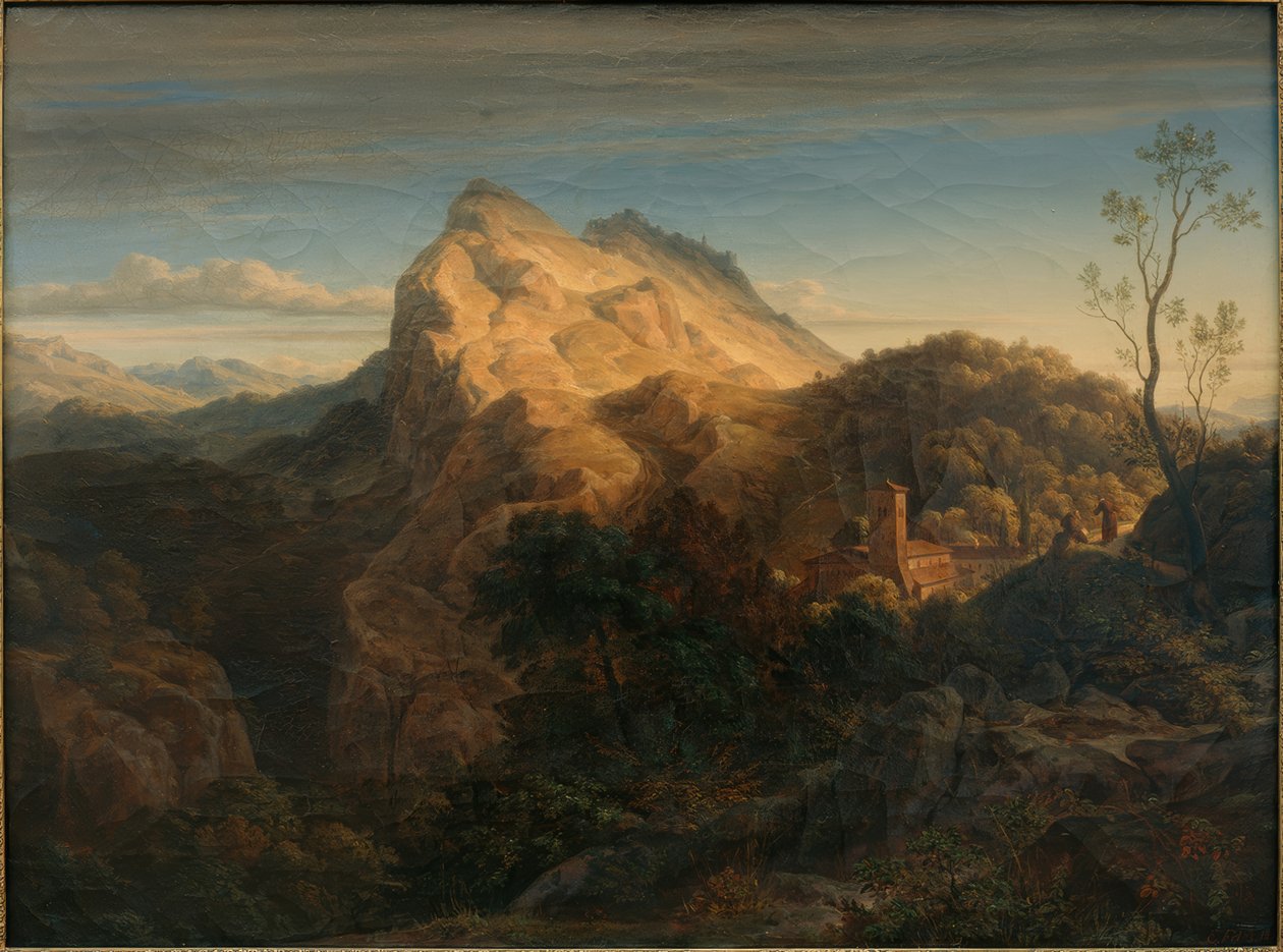 Abendliche Landschaft bei Olevano 作者 恩斯特·弗里斯