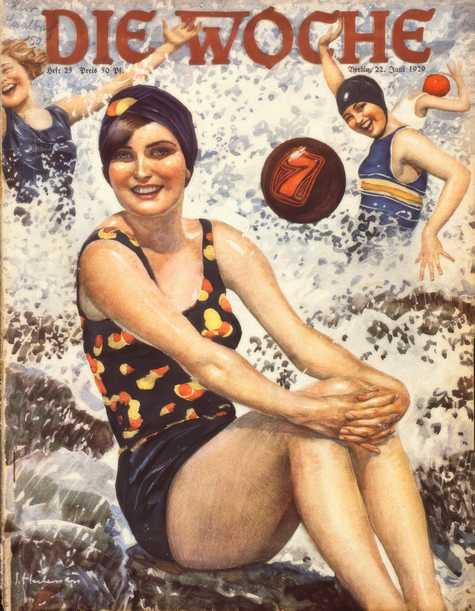 波浪中的年轻女性 作者 恩斯特·海勒曼
