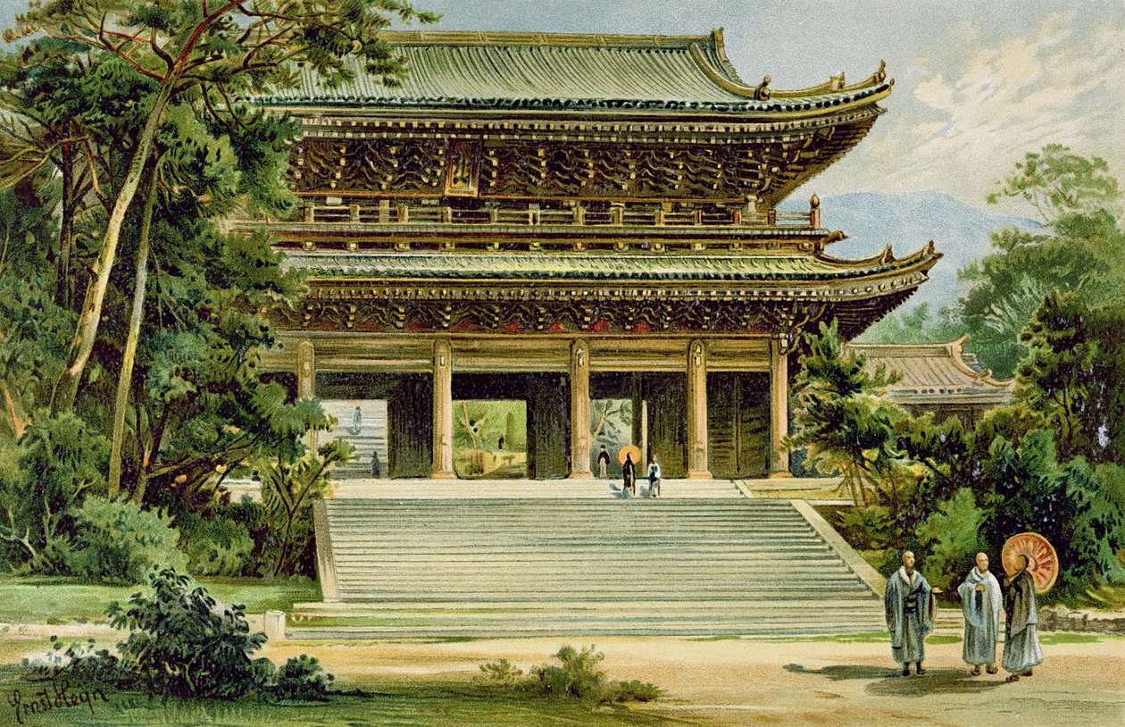日本京都的佛教寺院，来自&39;人类的历史&39;，第三卷，由Friedrich Ratzel教授，1898年 作者 恩斯特·海恩