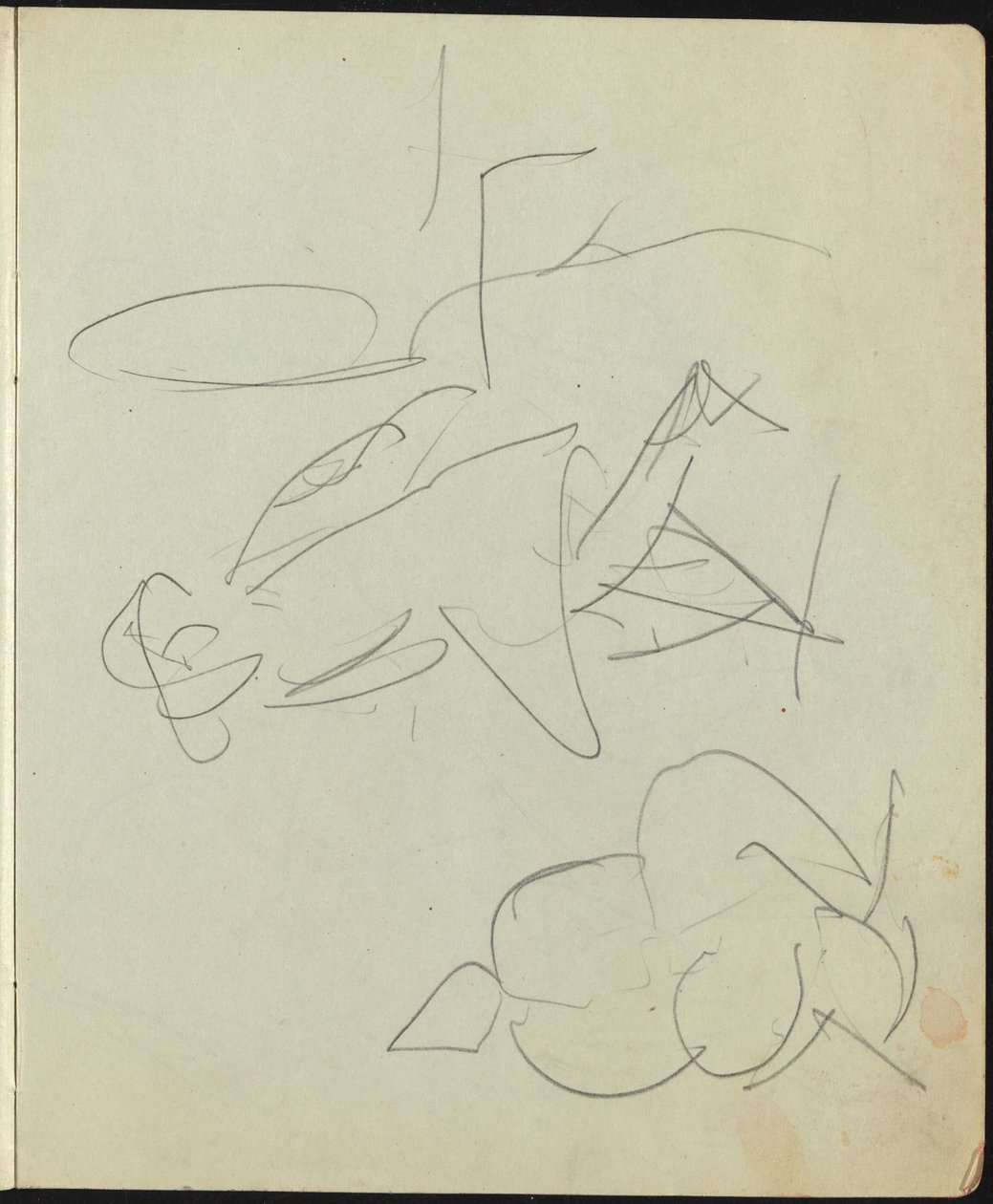 舞蹈家和表演者 素描本上的一页，约1911年。 作者 恩斯特·路德维希·基希纳