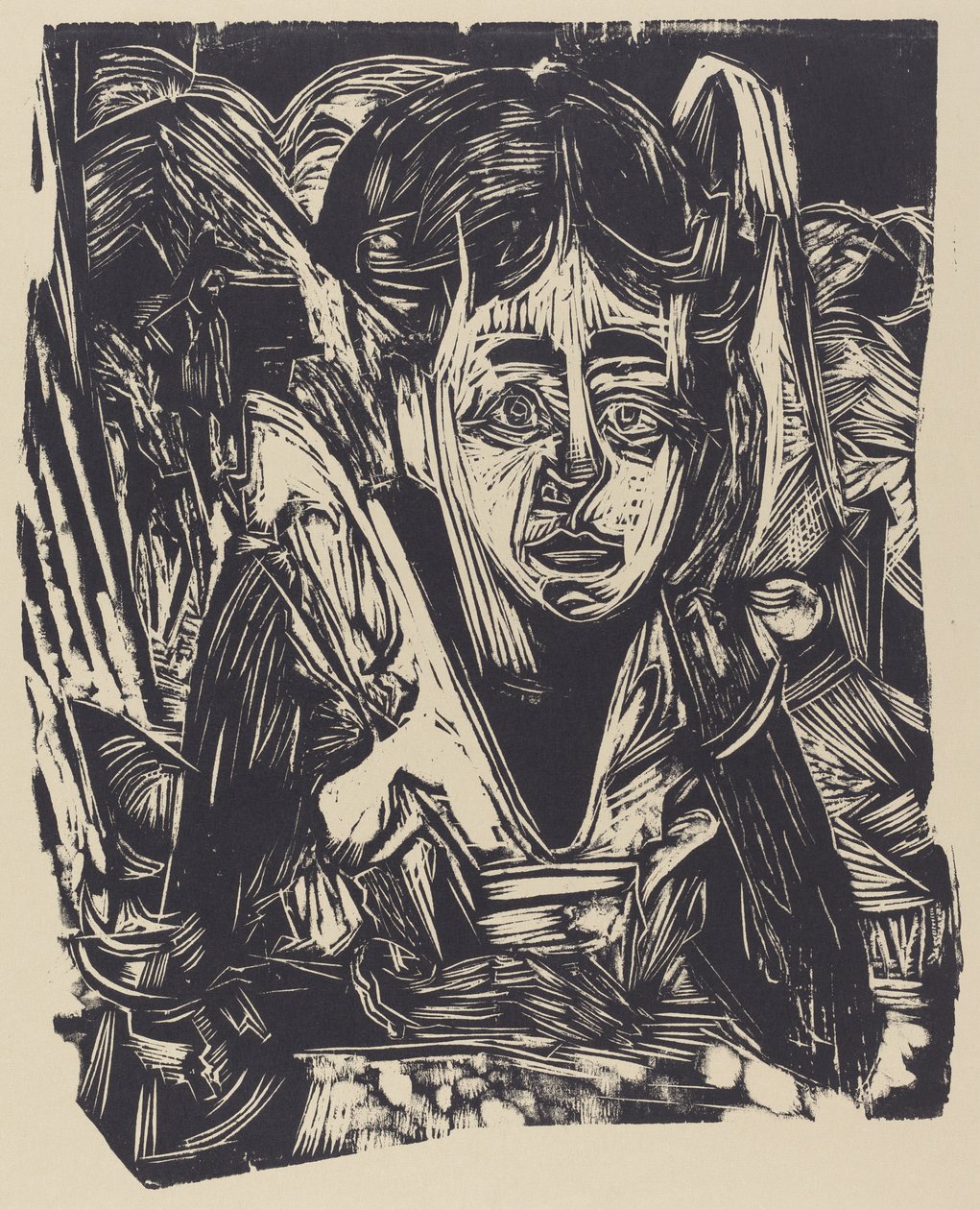 做梦的女孩》，1918年。 作者 恩斯特·路德维希·基希纳