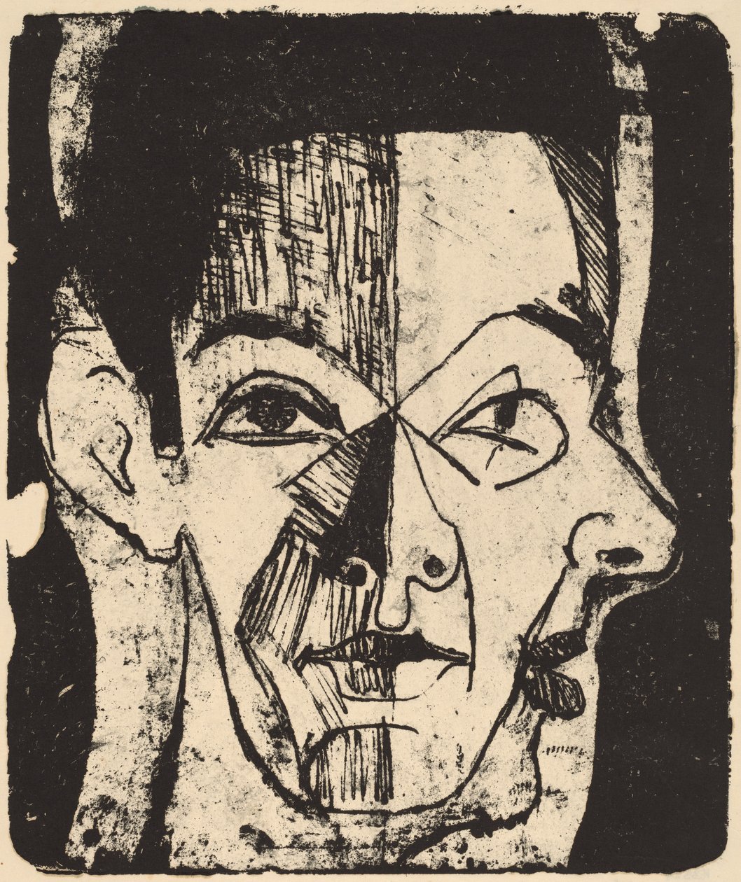 头部研究，1926年。 作者 恩斯特·路德维希·基希纳