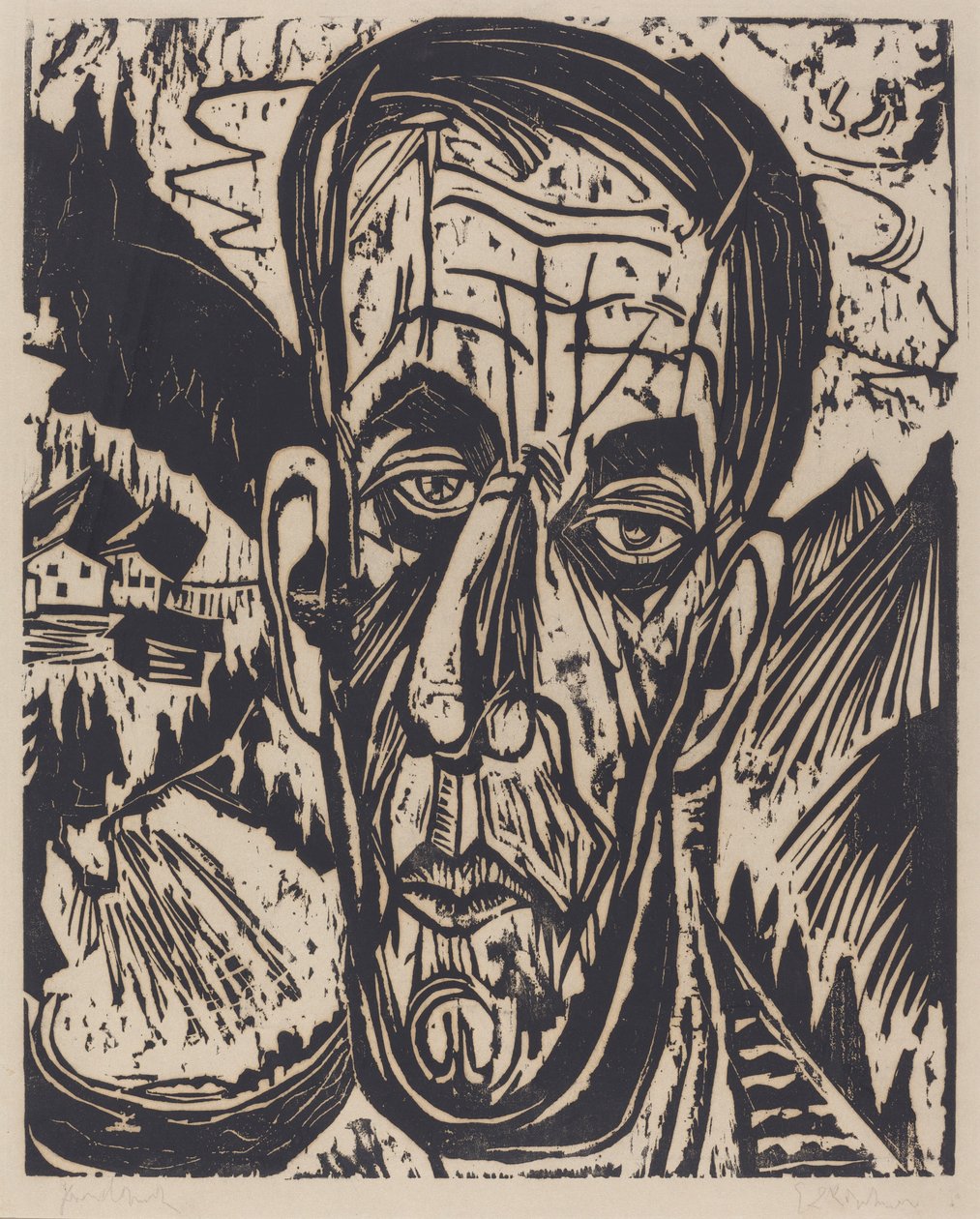 范德维德的头像，Bright Kopf van de Velde，地狱，1917年。 作者 恩斯特·路德维希·基希纳