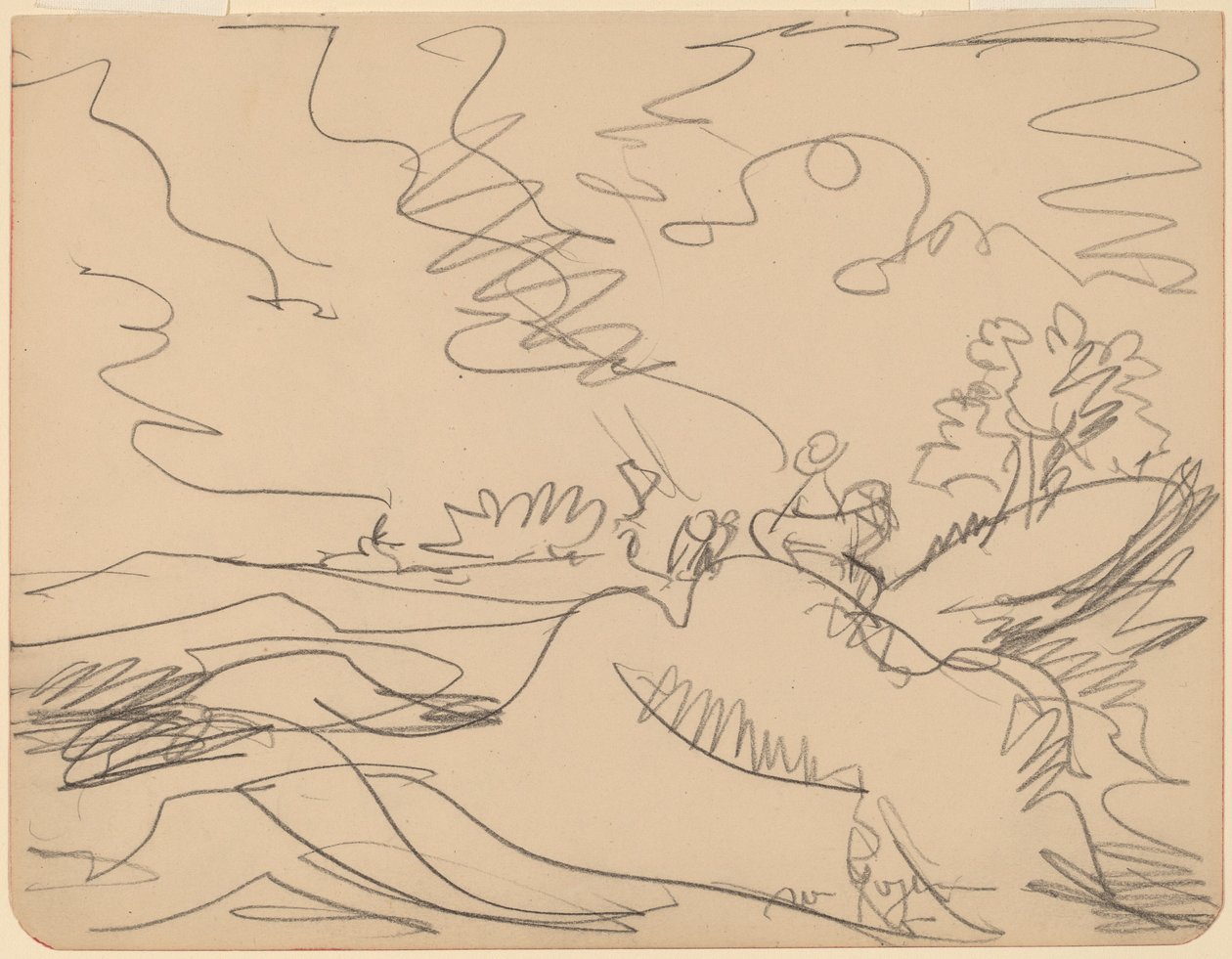 陶努斯的风景，1916年。 作者 恩斯特·路德维希·基希纳