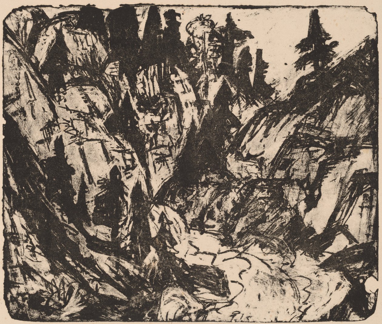 岩溪，1919年。 作者 恩斯特·路德维希·基希纳