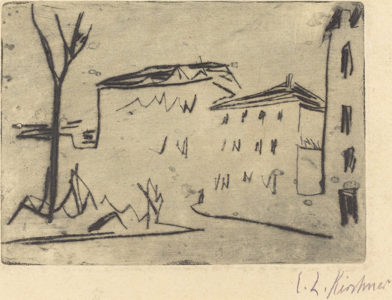 德累斯顿的街角 德累斯顿的街角，1909年。 作者 恩斯特·路德维希·基希纳