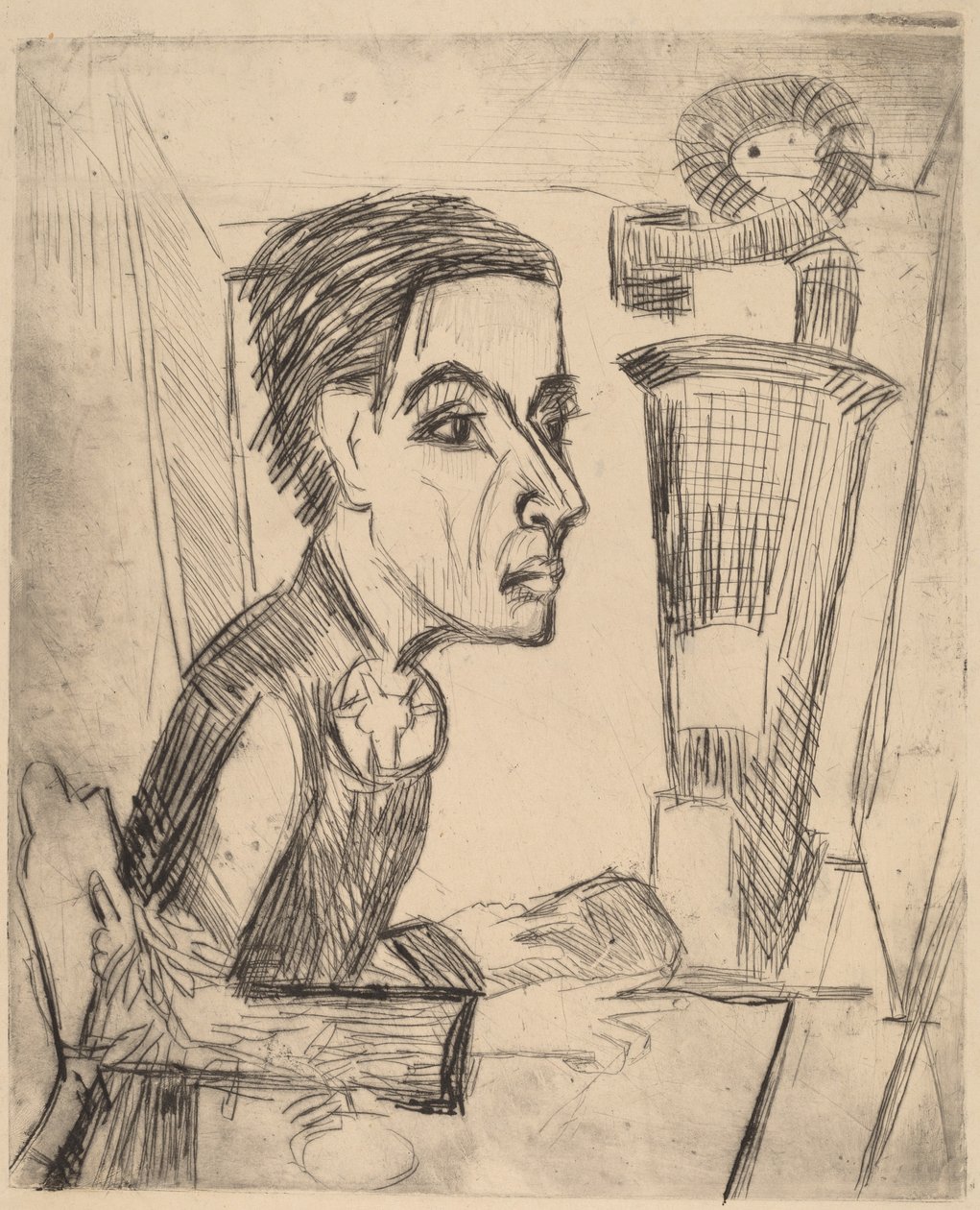 画家》，1923年。 作者 恩斯特·路德维希·基希纳