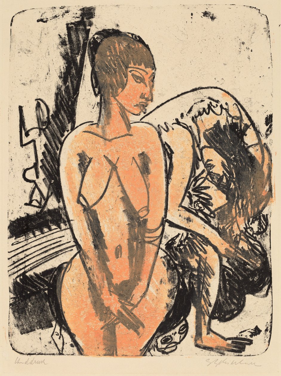 两个女人，1914年。 作者 恩斯特·路德维希·基希纳