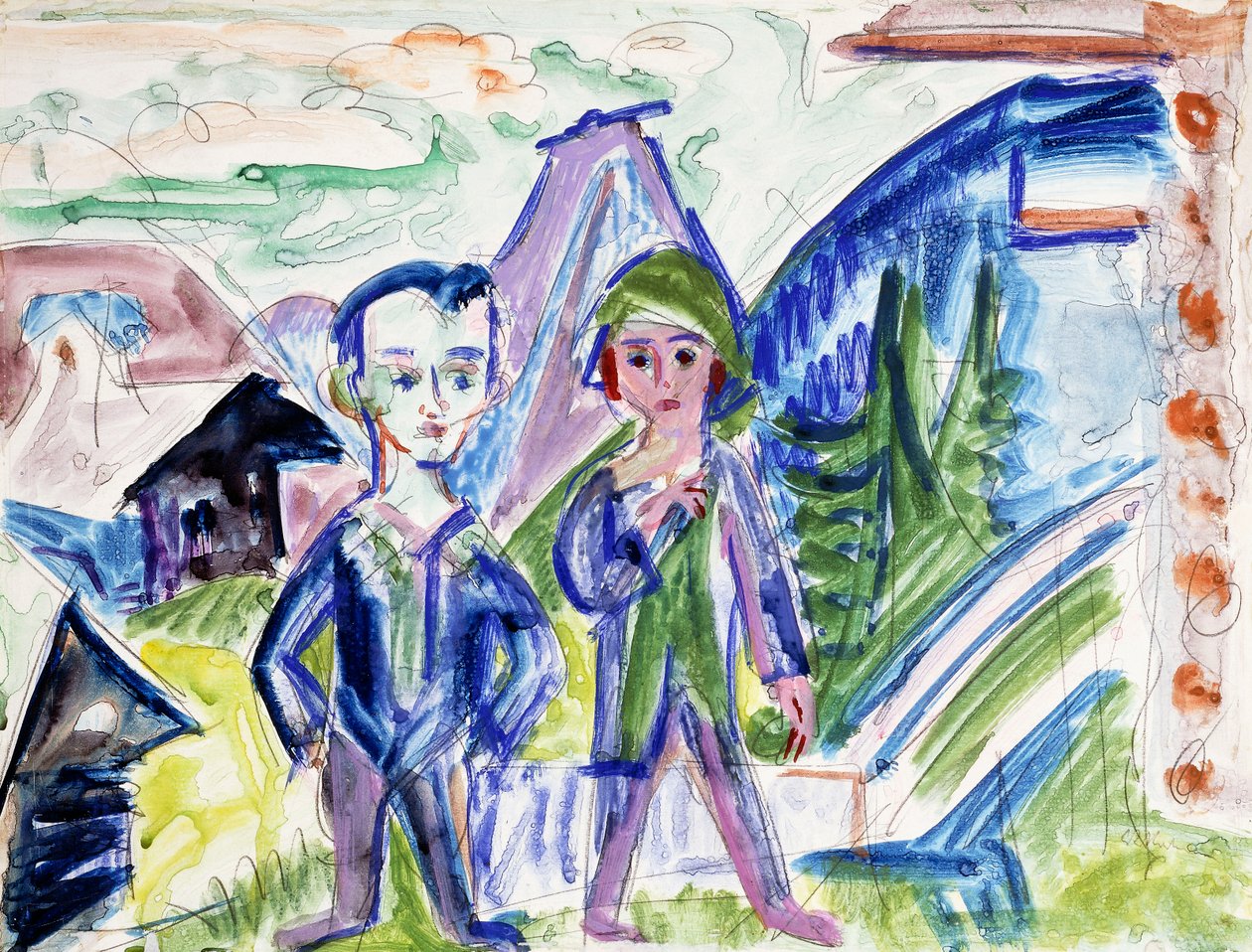 夫妇在风景 作者 恩斯特·路德维希·基希纳