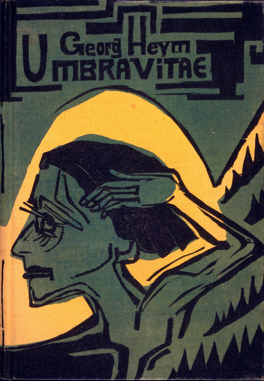 1924年出版的Georg Heym的&39;Umbra Vitae&39;封面 作者 恩斯特·路德维希·基希纳