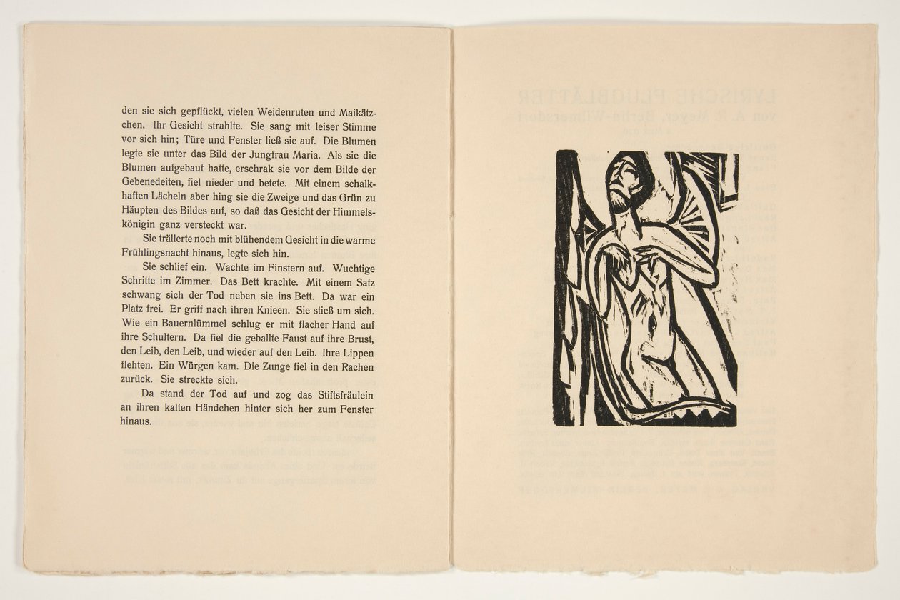 Das Stiftsfraulein und der Tod（《女教士与死亡》）。阿尔弗雷德-多布林的小说插图 作者 恩斯特·路德维希·基希纳