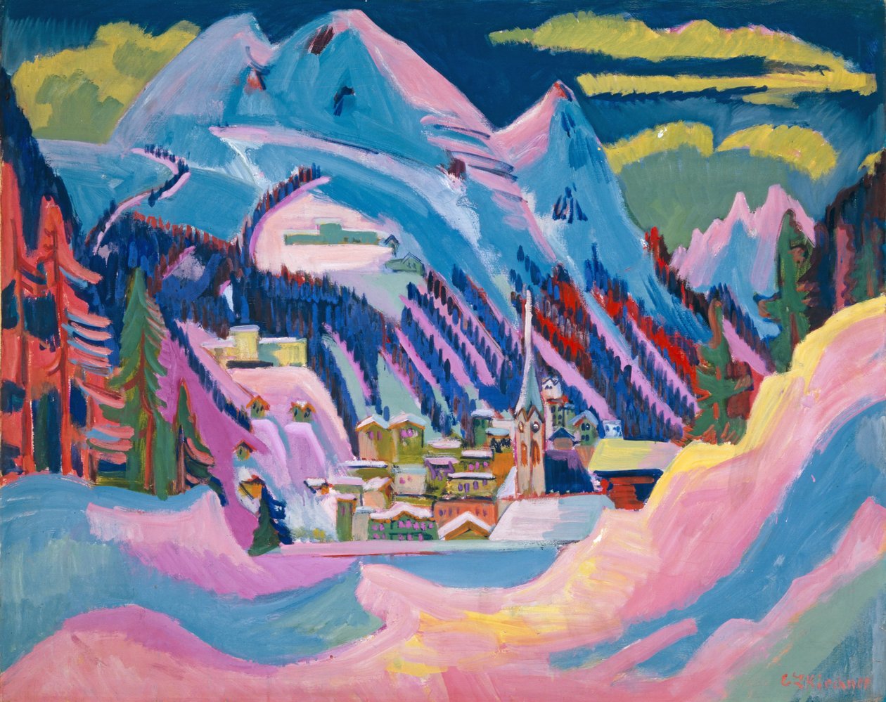 达沃斯在冬天，1923年 作者 恩斯特·路德维希·基希纳
