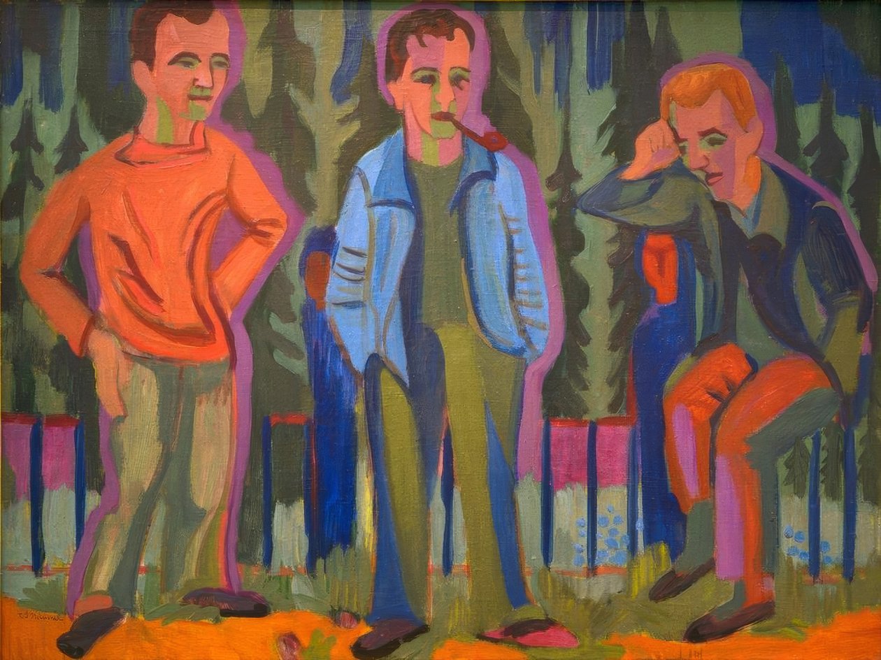 三位艺术家：Hermann Scherer，Kirchner，Paul Camenisch 作者 恩斯特·路德维希·基希纳