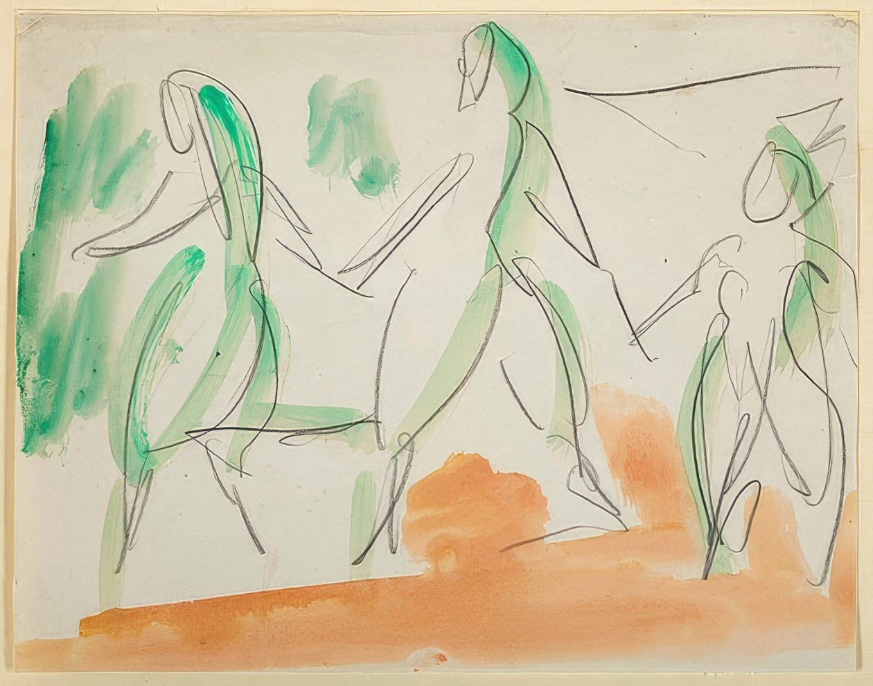 三个舞者。 1911年的素描本Folkwang（第34页） 作者 恩斯特·路德维希·基希纳