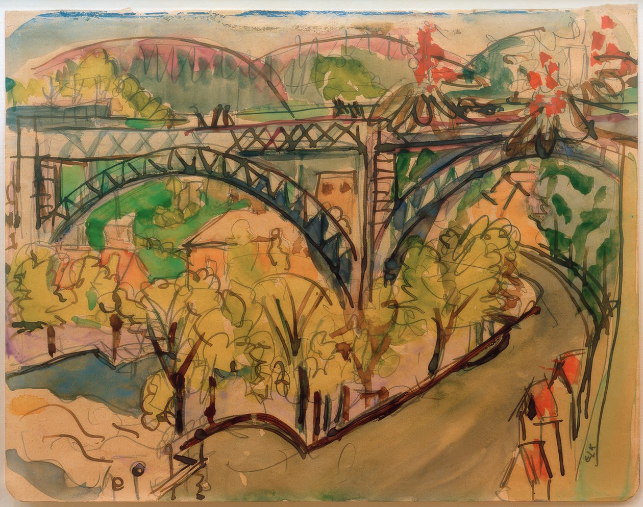 ELKirchner，铁路桥梁- 1916 作者 恩斯特·路德维希·基希纳