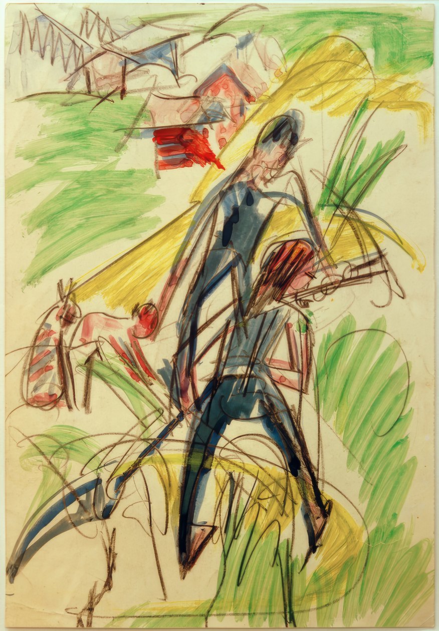 ELKirchner，割草农 作者 恩斯特·路德维希·基希纳
