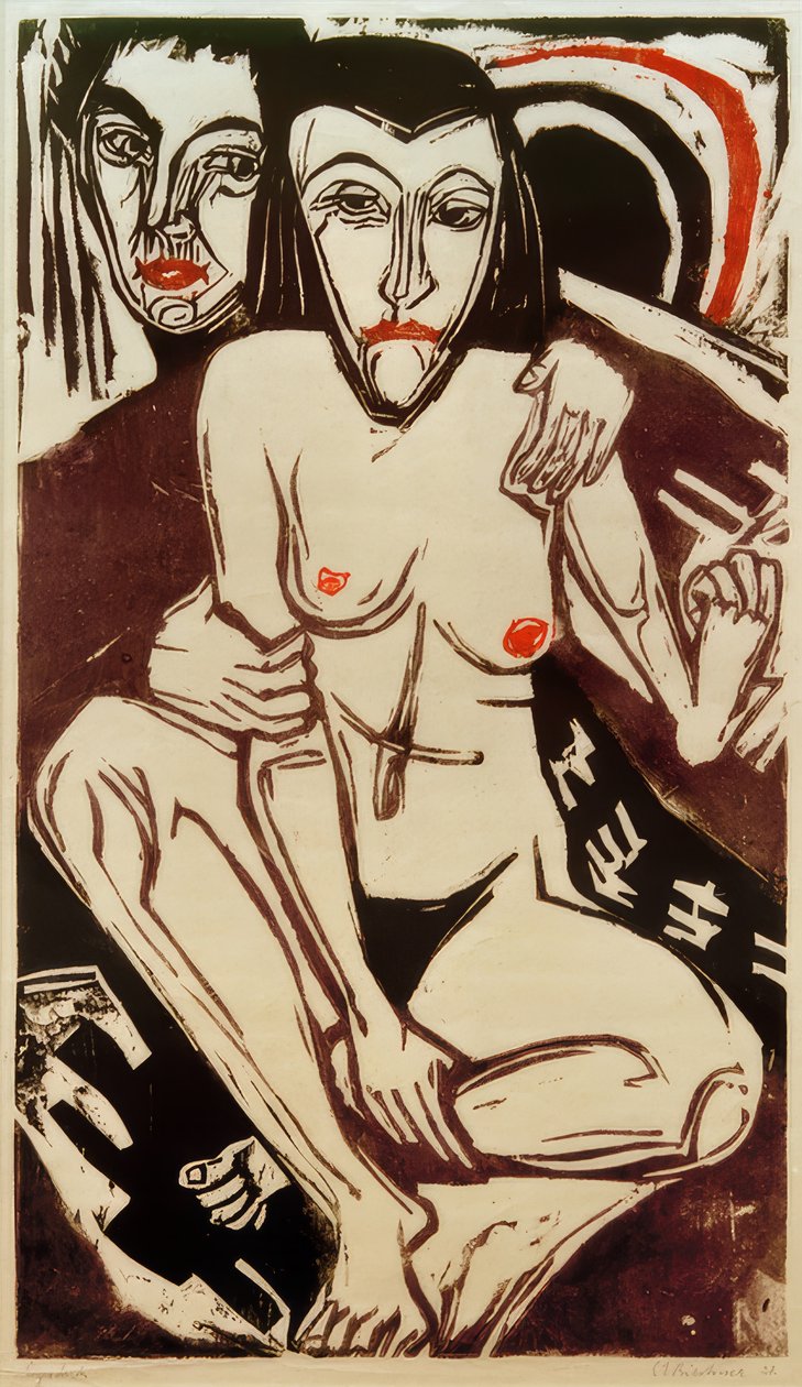 ELKirchner，忧郁（与Erna的自画像） 作者 恩斯特·路德维希·基希纳