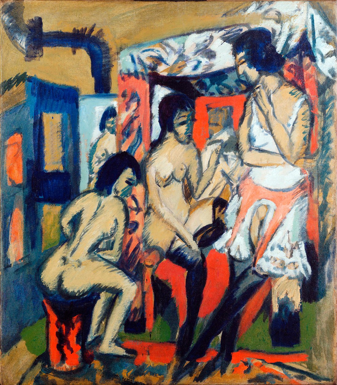 工作室中的裸女 - 恩斯特-路德维希-基什内尔（1880-1938 年）的绘画作品 作者 恩斯特·路德维希·基希纳