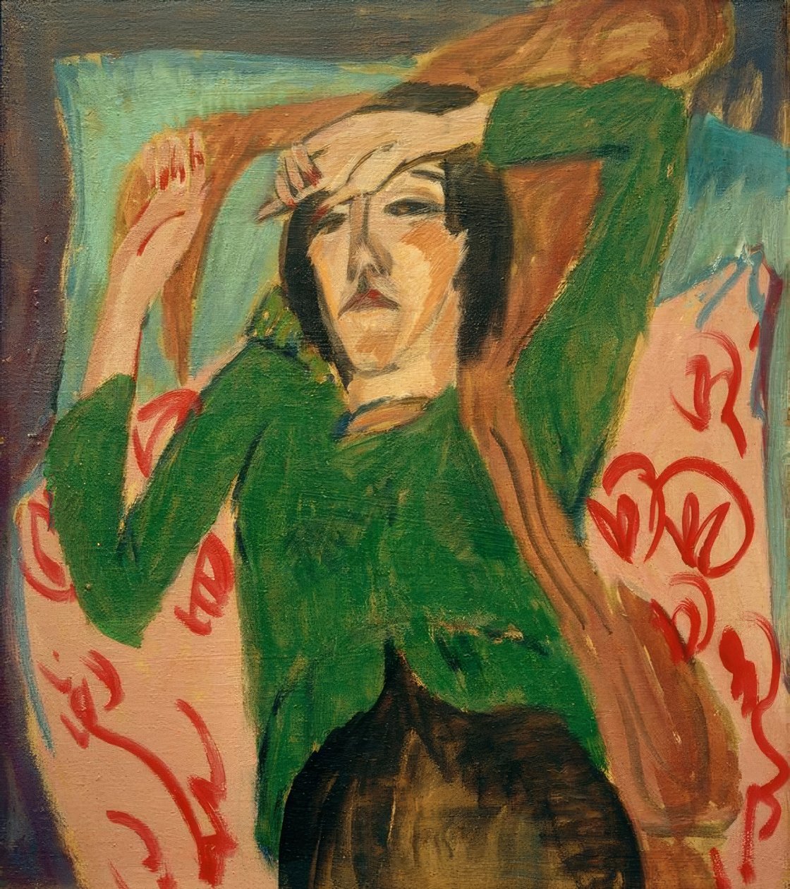 穿绿色外套的女人 作者 恩斯特·路德维希·基希纳