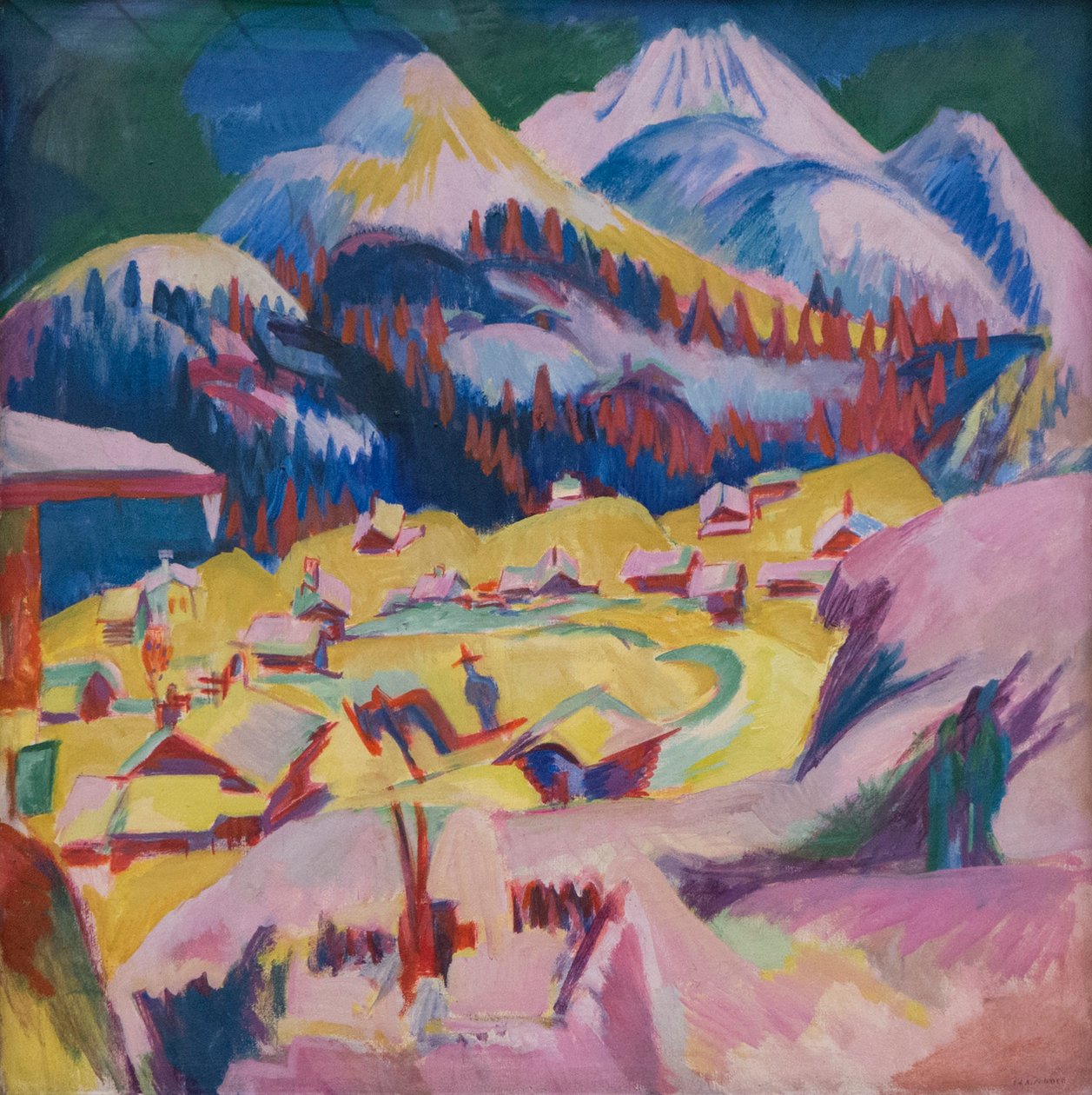 圣母教堂（Frauenkirch）在冬季，1918-1919年。 作者 恩斯特·路德维希·基希纳