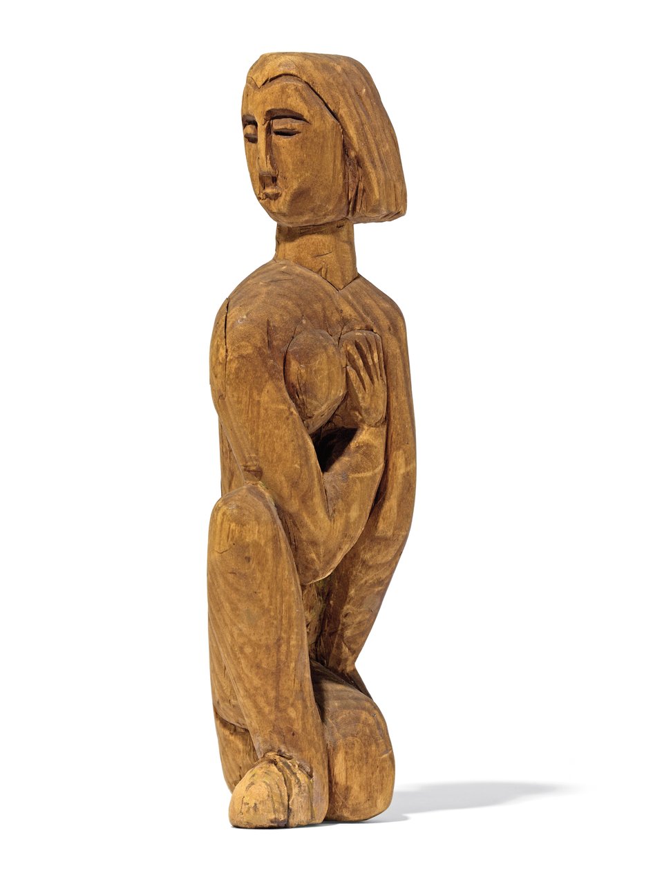 跪着，头朝左，右手放在左乳房上；跪着，头转向左，右手放在左胸，1912年 作者 恩斯特·路德维希·基希纳