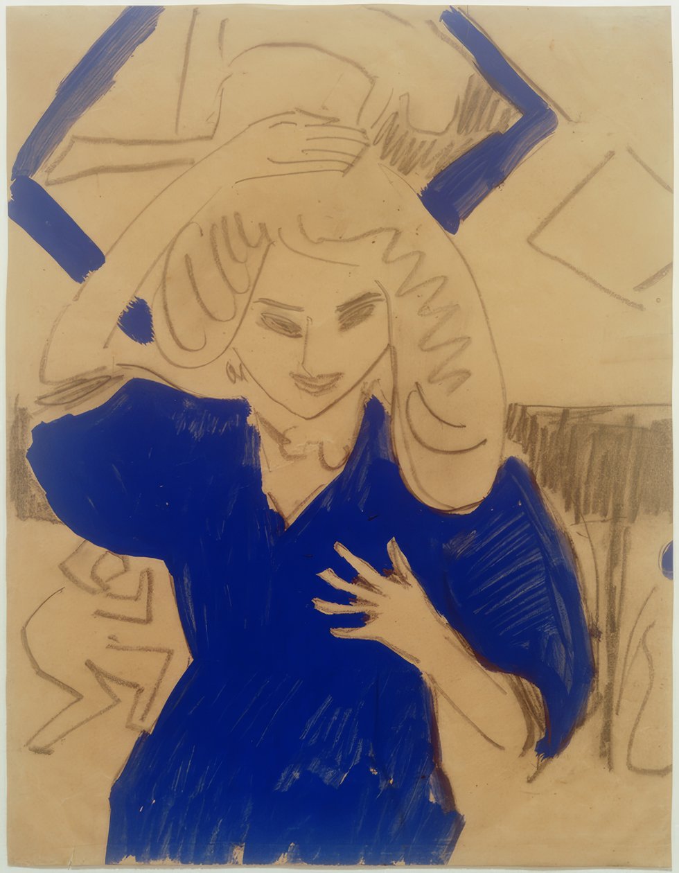 穿蓝色衣服的女孩 作者 恩斯特·路德维希·基希纳