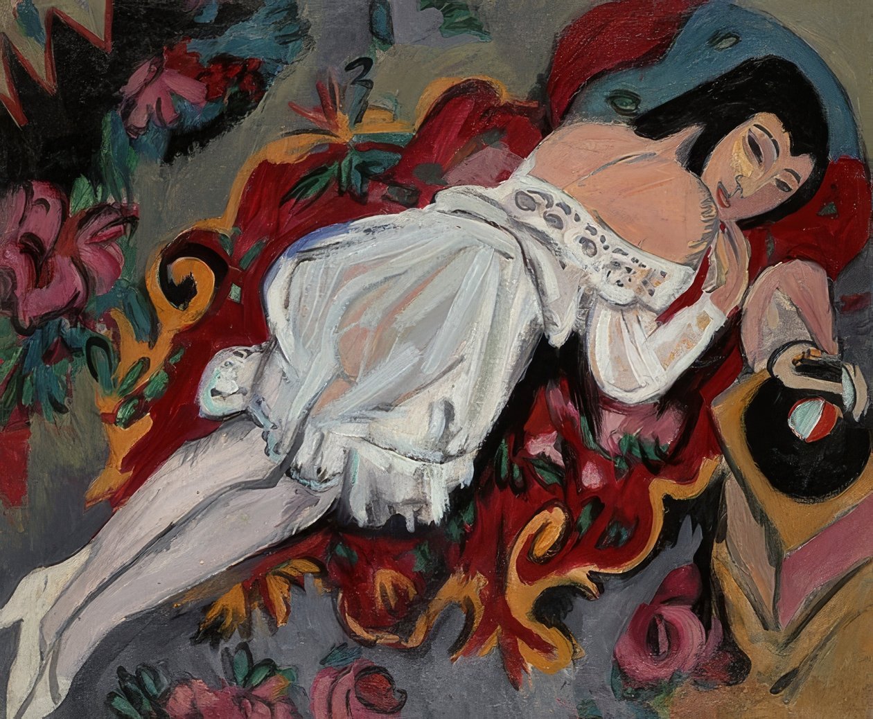 一件白衬衫的女孩。 1914年 作者 恩斯特·路德维希·基希纳