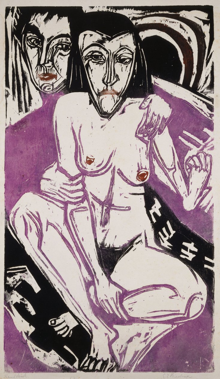 忧郁的女孩忧郁的女孩，1922年 作者 恩斯特·路德维希·基希纳