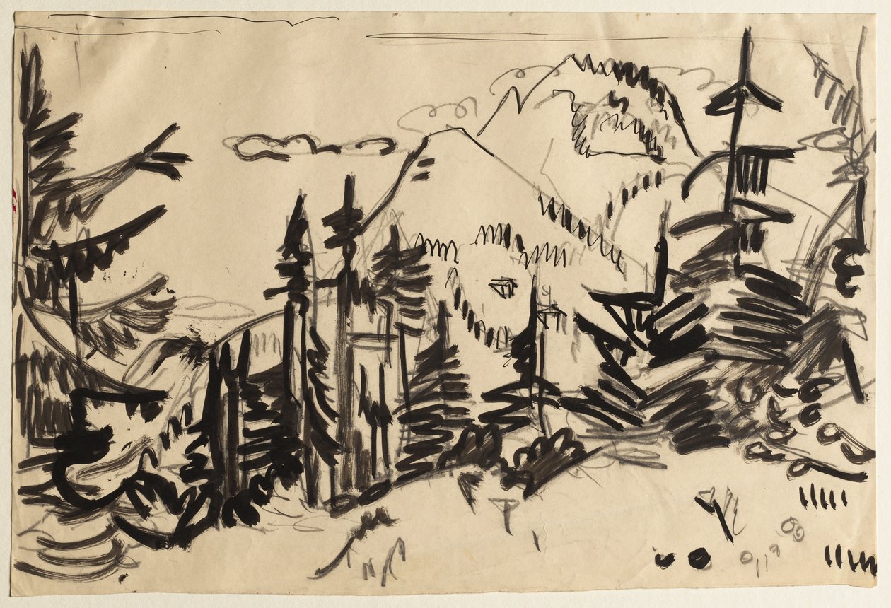 杉树山景 作者 恩斯特·路德维希·基希纳