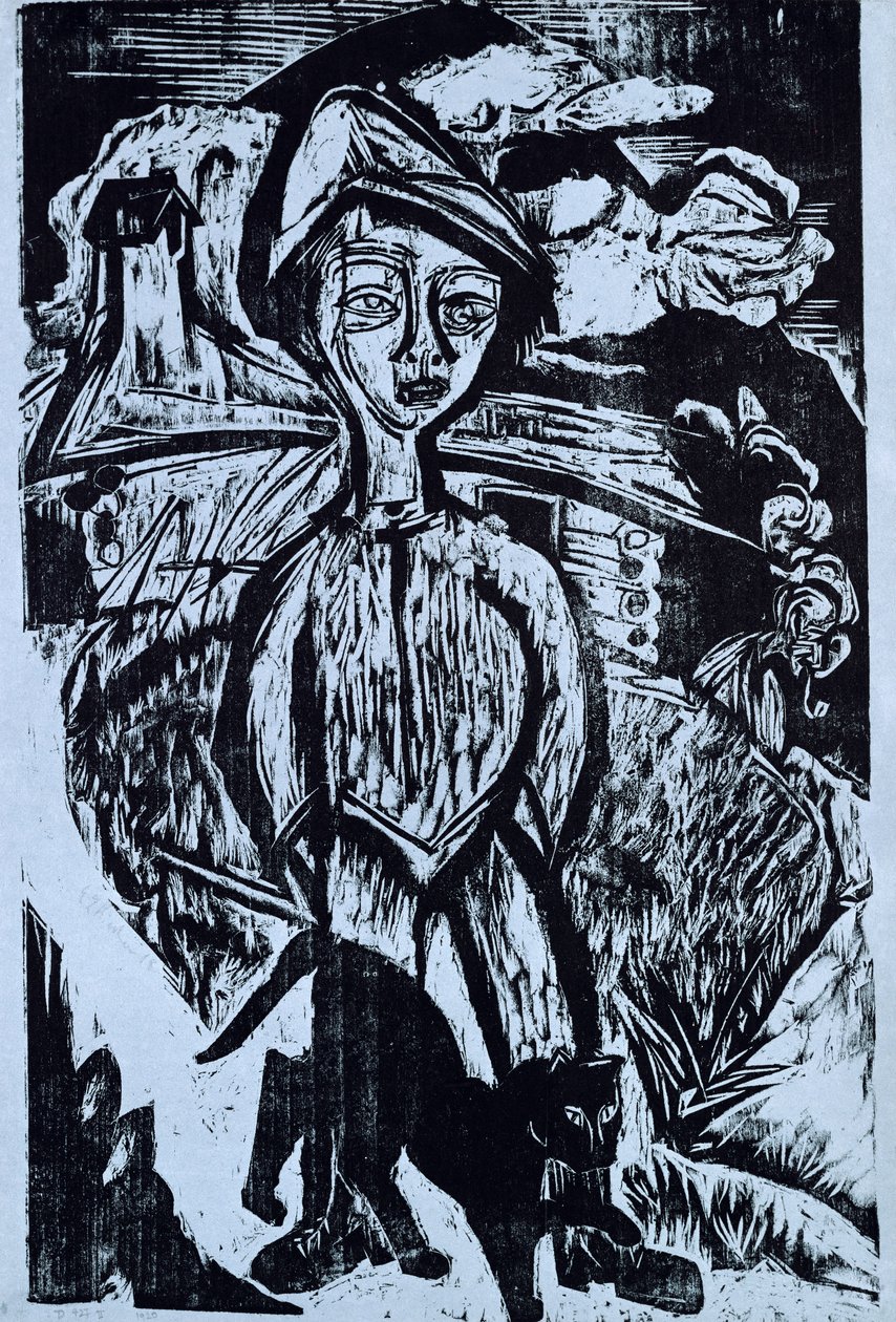 1921年暴风雨中的山地小伙子 作者 恩斯特·路德维希·基希纳
