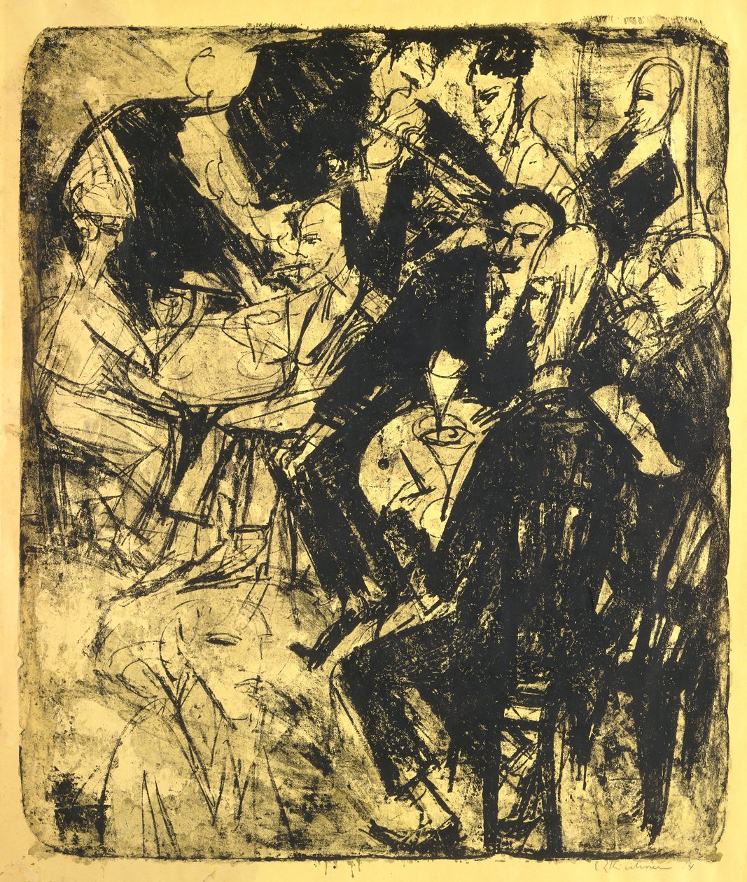 音乐餐厅；音乐餐厅，1914年 作者 恩斯特·路德维希·基希纳