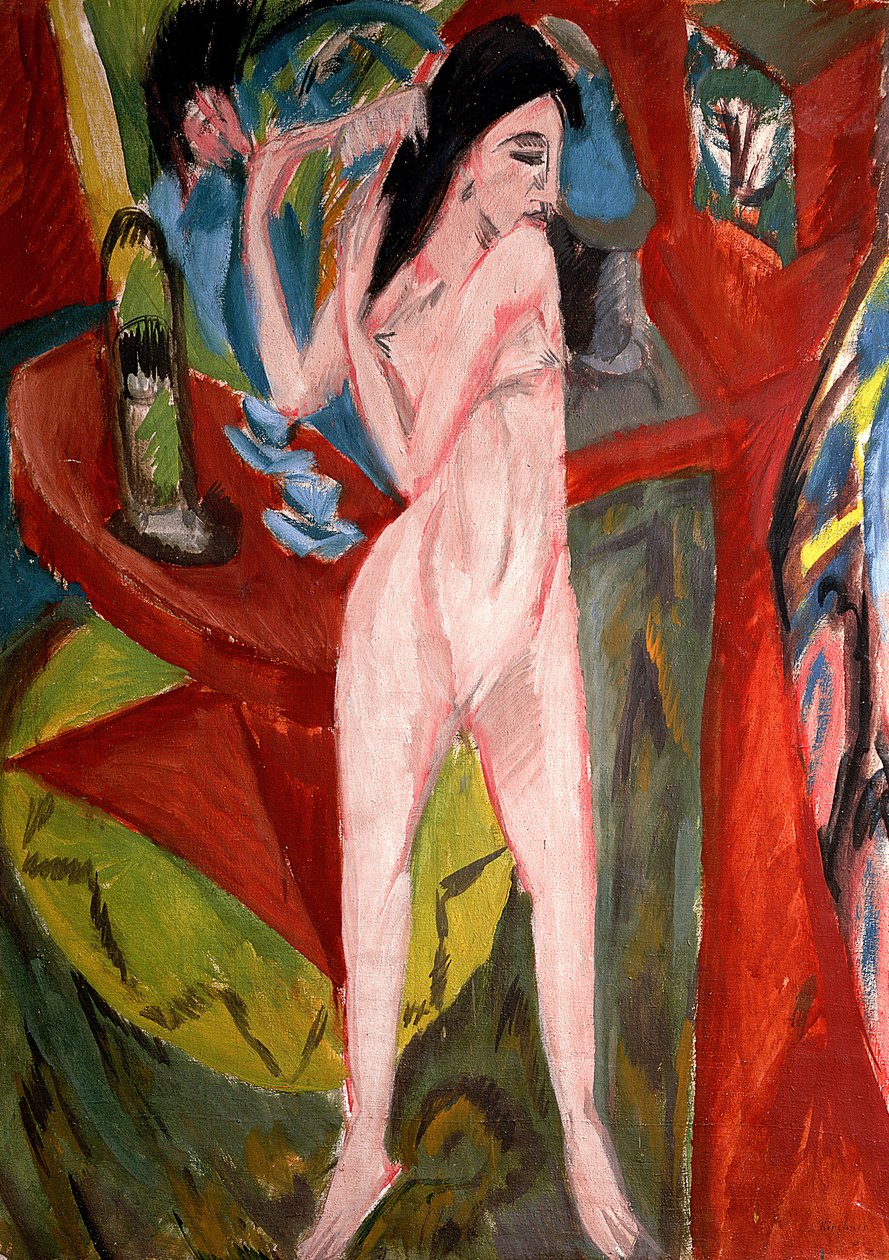 裸体女人梳理她的头发 作者 恩斯特·路德维希·基希纳