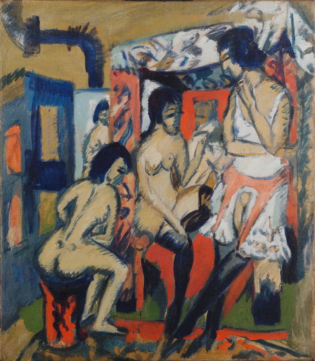 裸体工作室，1912年 作者 恩斯特·路德维希·基希纳